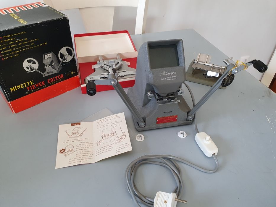 Aparelho p/ visionar fita de 8mm da Minette View Editor + acessórios