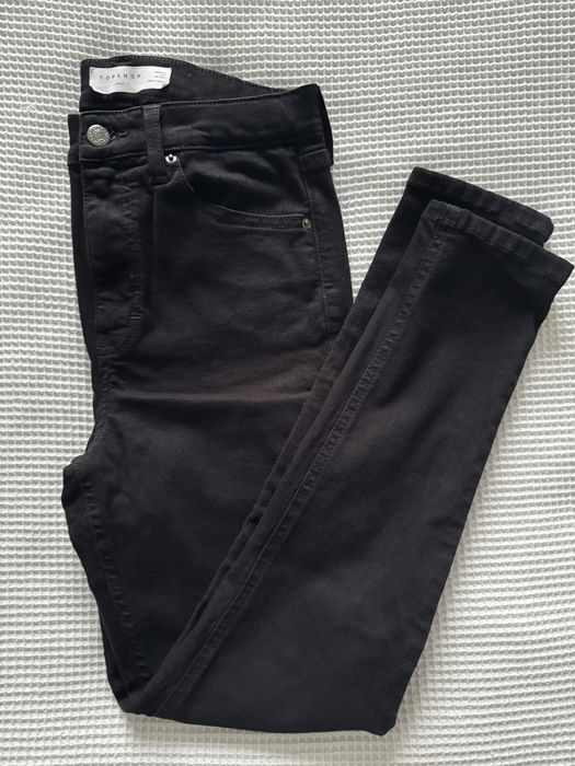 Czarne Jeansy z wysokim stanem Topshop Jamie W28 L30