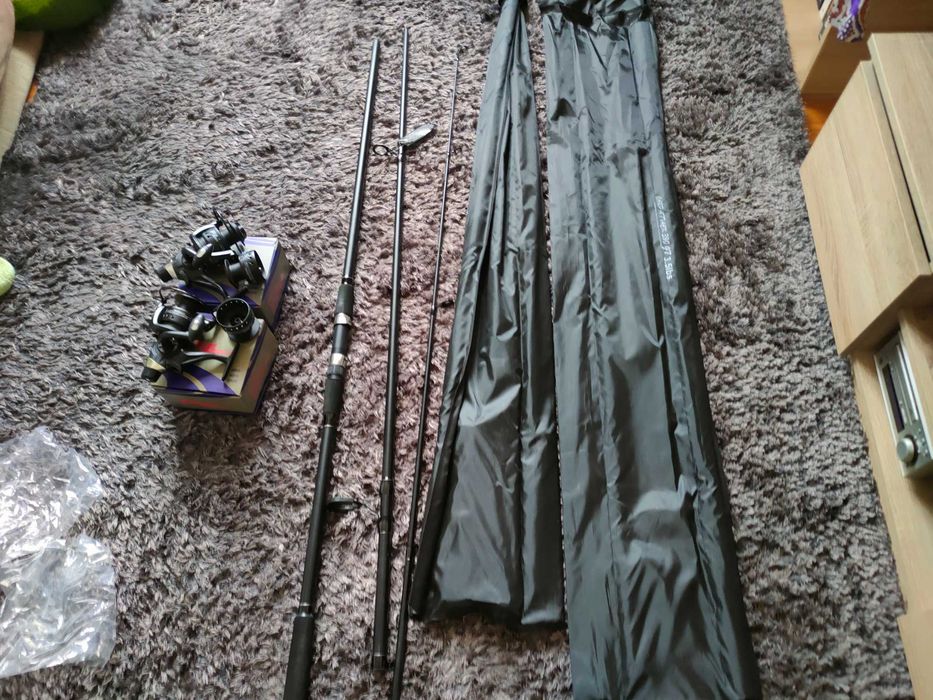 Karpiówka 3,90m 3,5 LBS + kołowrotek wolny bieg DA 6000