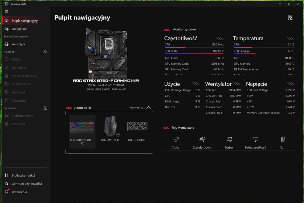 i7 13700K AsusRTX3080TI 32gb DDR5 furry, 500gb ssd