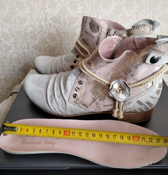 Шкіряні італійські черевики Sharm/ручної роботи/37 р/стиль Boho/Grunge