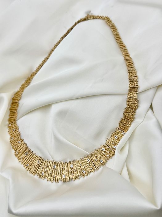 Złoty naszyjnik z białymi topazami | 585 | 53,32g | Jubiler BigDIAMOND