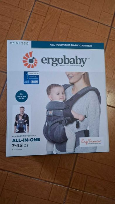 Marsúpio Ergobaby OMNI 360 - caixa e manual instruções