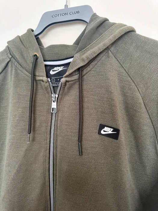 Bluza Nike zip hoodie khaki • rozpinana • logo • streetwear