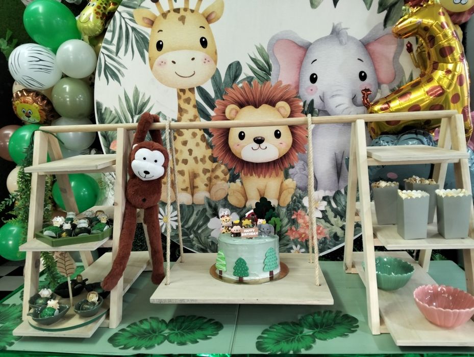 Conjunto em madeira para decoração