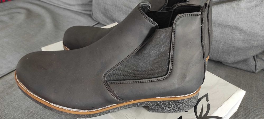 Skórzane buty Sztyblety męskie czarne 41