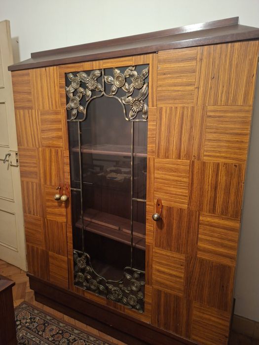 Secretária + Cadeira +Armário Arquivo Vintage Anos 50 | Estilo Art Déco