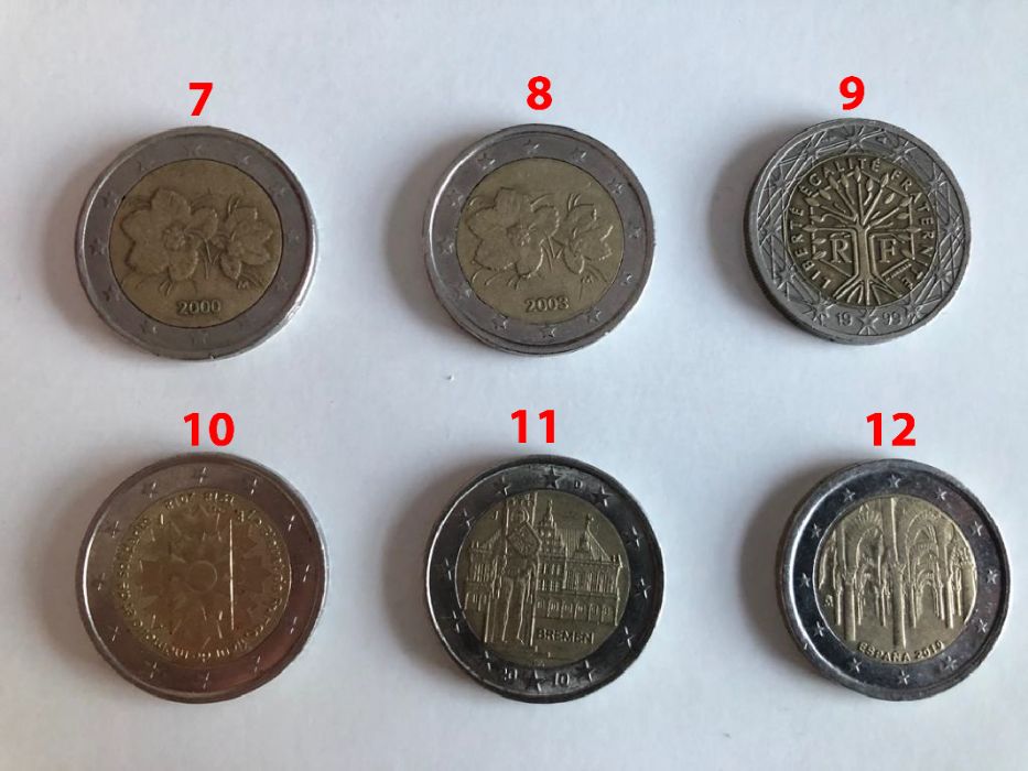 Moedas 2 euros antigas