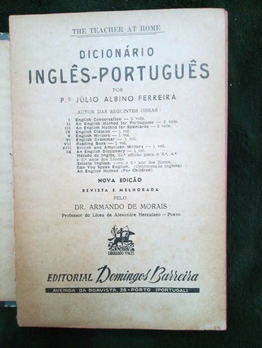 Dicionário Inglês-Português	- 1951 - Autor: P. Júlio Albino Ferreira