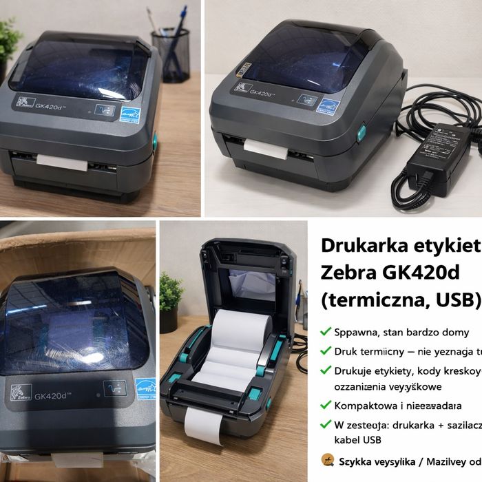Drukarka etykiet Zebra GK420d – termiczna, USB,