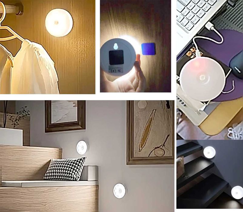 светильник с датчиком освещенности и движения ночник ЮСБ для блэкаута