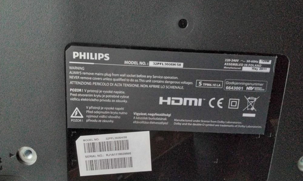 Tv PHILIPS 32'' czarny na szklanej podstawce