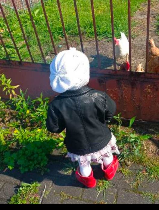 Kurtka skórzana dziecięca rok, 2l -3l, czarna, ramoneska, r 74,80, 92