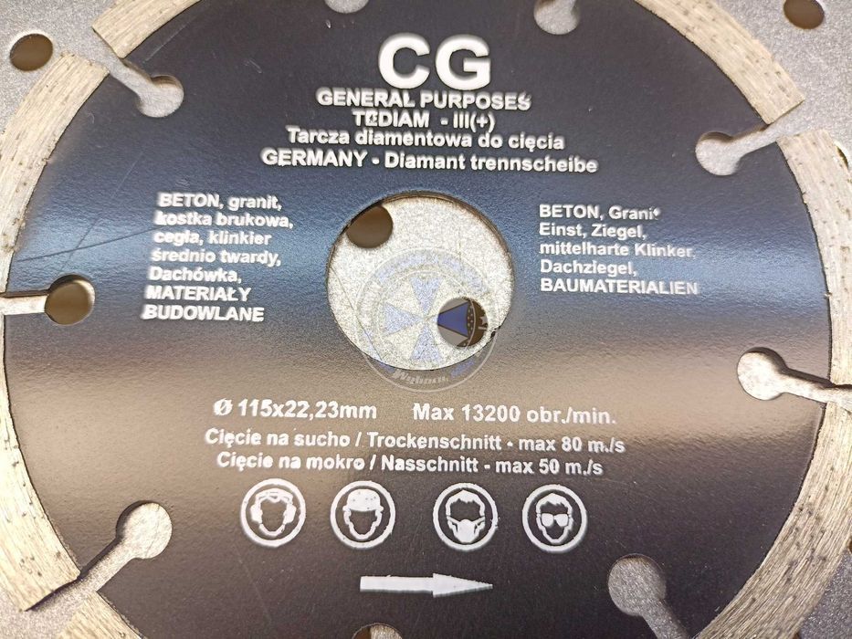 Tarcza Diamentowa segmentowa 115mm tarcza do betonu 115mm tarcza 115mm