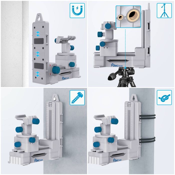 Магнітний кронштейн для лазерного рівня + з прищіпкою,Huepar,DecTeam