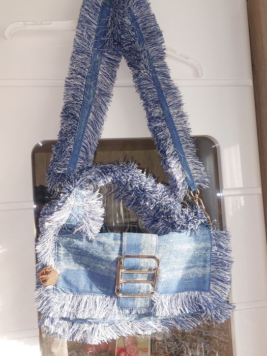 Torebka jeansowa z frędzlami nowa
