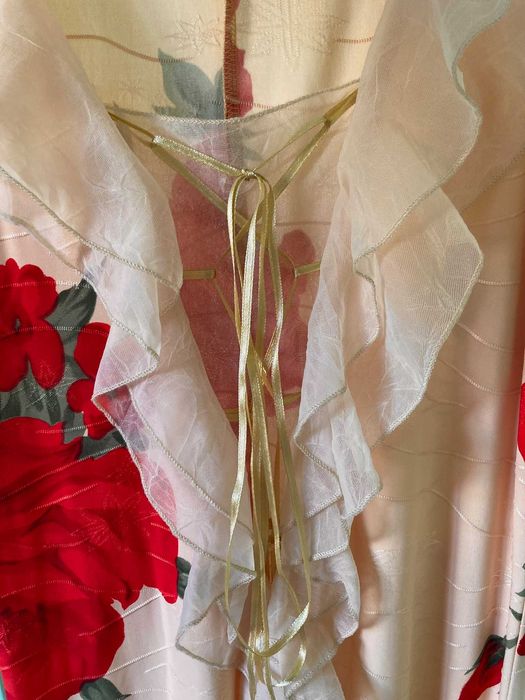 Nowa piękna midi sukienka ecru w róże Kataya latino S M