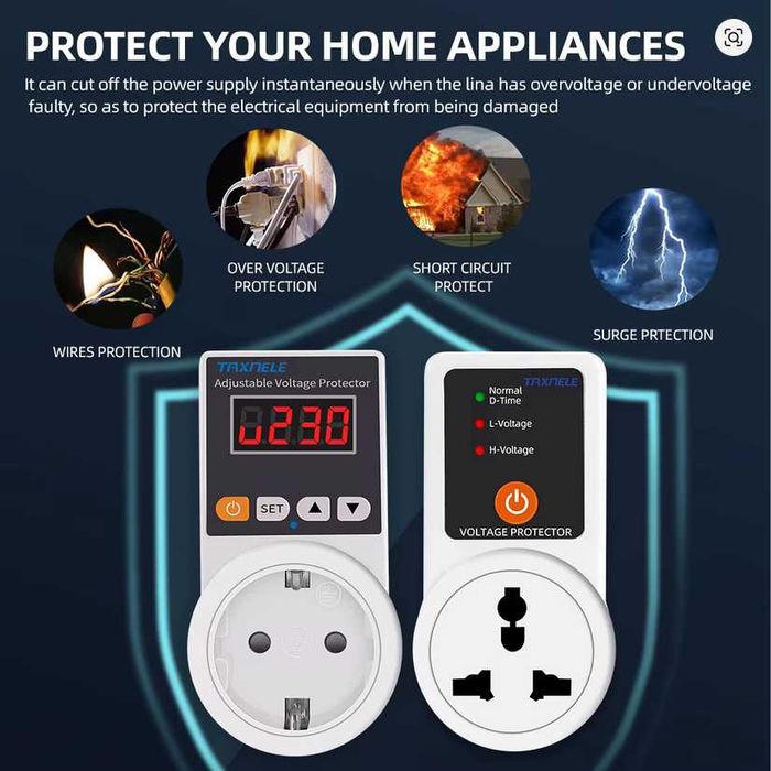 РЕЛЕ НАПРЯЖЕНИЯ И КОНТРОЛЯ ТОКА 16A 220V Реле захисту напруги