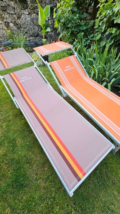 Leżak ogrodowy z daszkiem aluminiowy