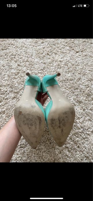 Turkusowe szpilki lakierki Venezia 38