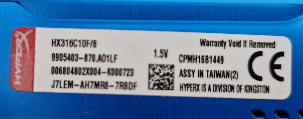 Memória RAM 16GB DDR3 (2x8GB) HyperX Fury 1600MHz