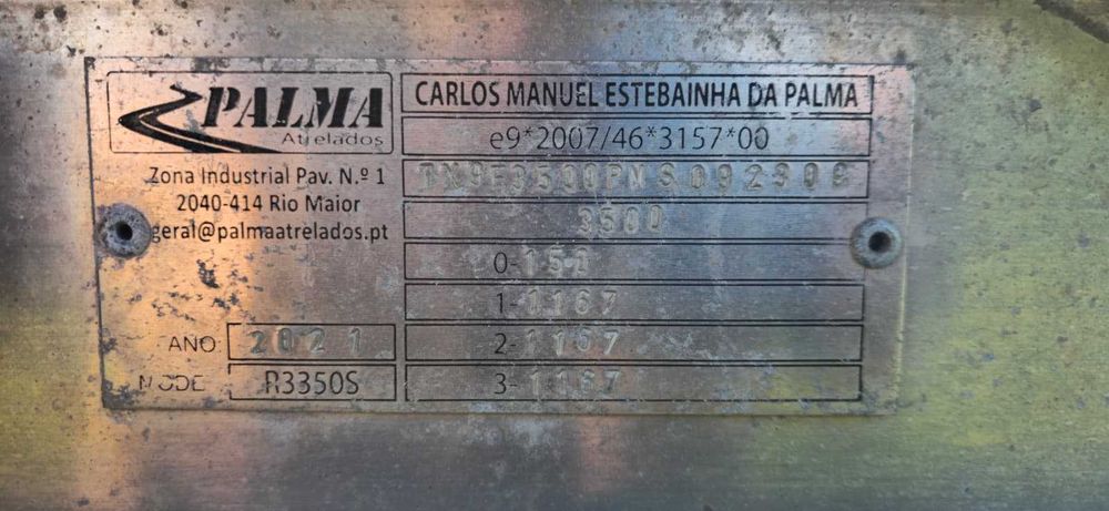 Palma 2 axle boat trailer 3.5 tonnes - 10 meters long