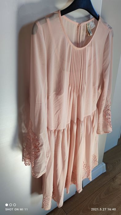 H&M sukienka pudrowy róż