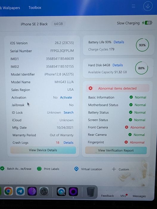 Apple iPhone SE2 iCloud Lock 128Gb 64Gb