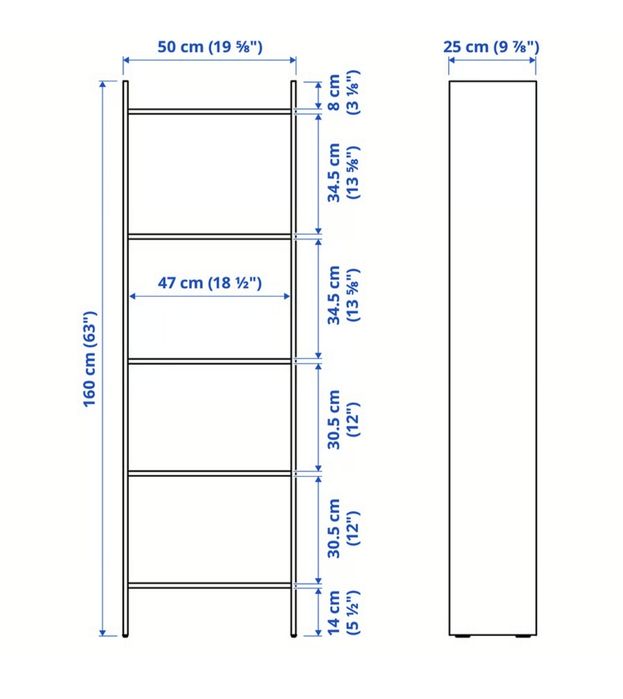 estante BAGGEBO da IKEA novo
Estante, branco, 50x25x160 cm