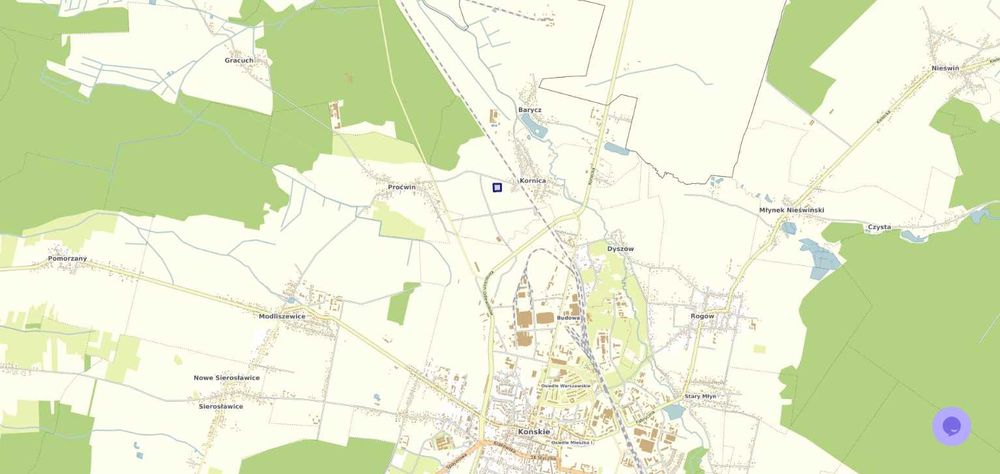 Idealna działka Inwestycyjna nr.1215 Końskie Kornica 0,7001 Ha