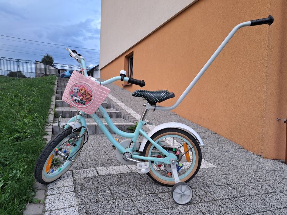 Rowerek 14 cali mietowy dla dziewczynyk