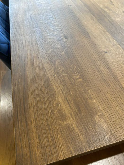 Dębowy stół 180x90cm – lite drewno, dąb heban
