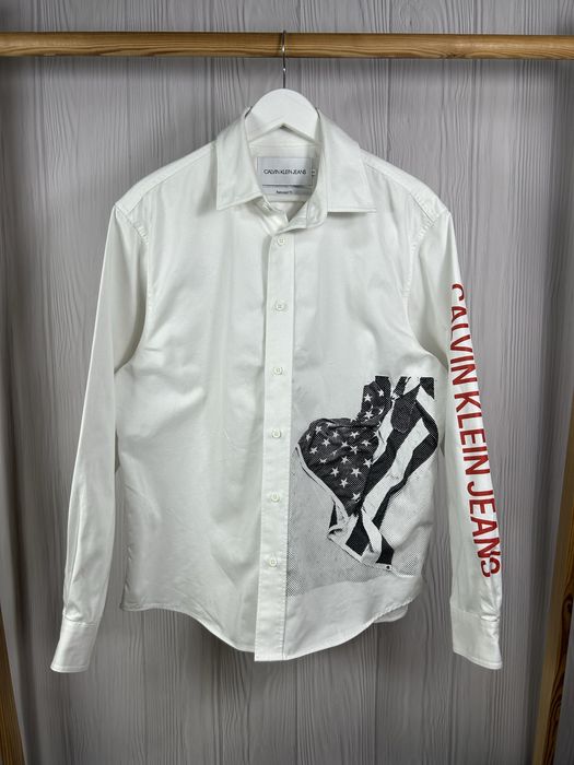 Calvin Klein Jeans American Flag овершот щільна сорочка М