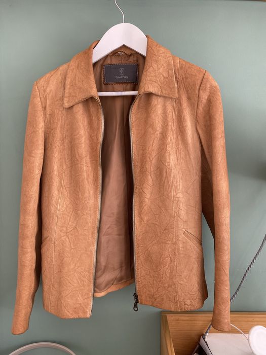 Casaco de pele castanho