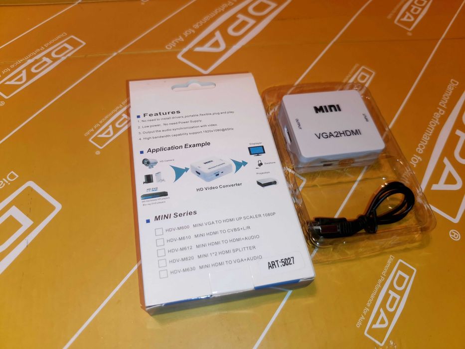 Преобразователь VGA в HDMI сигнал Видео конвертер VGA-HDMI+AUX 3.5мм
