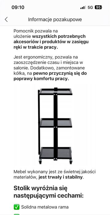 Calissimo wozek pomocnik fryzjerski czarny