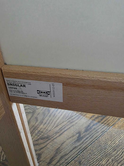 Komplet - Łóżko drewniane dziecięce 77 x 165 z materacem