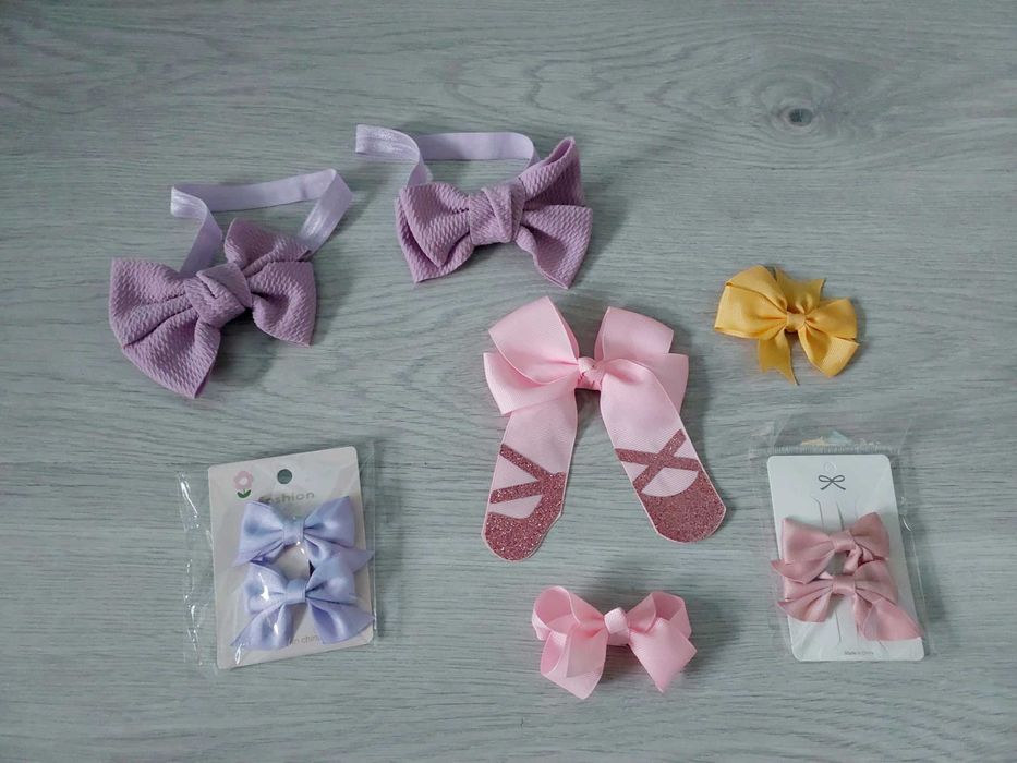 Zestaw dla dziewczynki spinki opaski kokarda kokardki