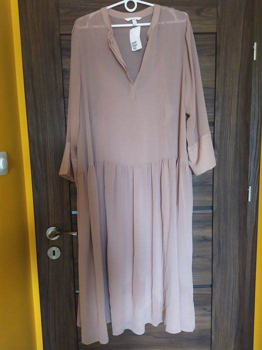 Sukienka ciążowa H&M pudrowy róż rozmiar L nowa z metką