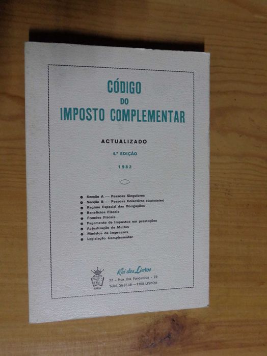 Livro – Código de Imposto Complementar