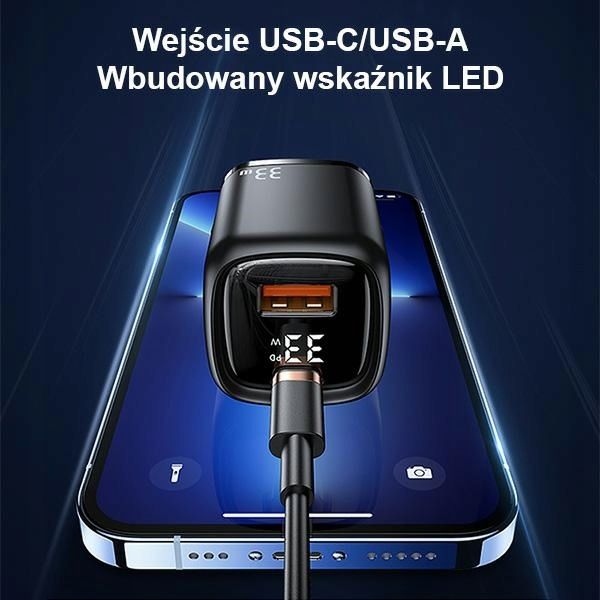 Ładowarka USAMS T46 33W USB-C + USB PD3.0 QC3.0 szybkie ładowanie