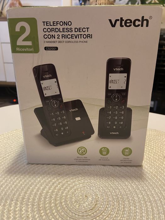 podwójny Telefon bezprzewodowy Vtech CS2001 dwie słuchawki stacjonarny