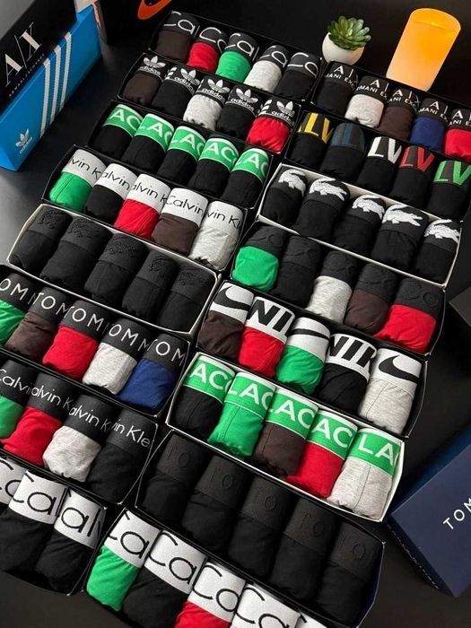 Чоловічі боксери Армані. Мужские класические черные трусы, хлопок