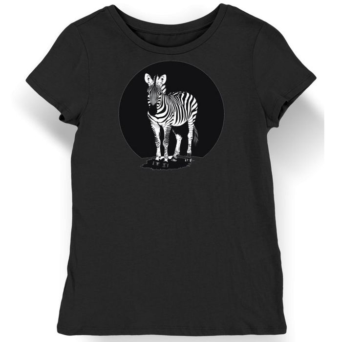 Koszulka damska czarna z motywem zebra w cieniowane paski 2XL