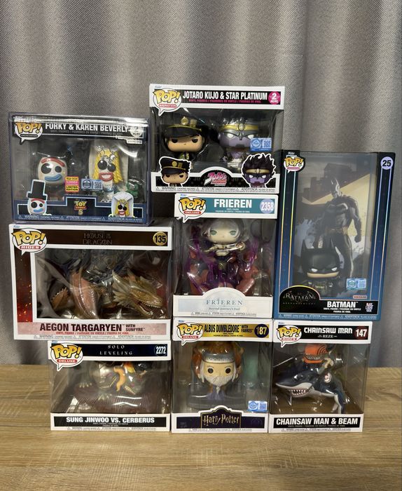 Funko Pop Jojo's / Harry Potter / House of the Dragon / Solo Leveling / Frieren / Chainsaw Man / Batman / Toy Story 5