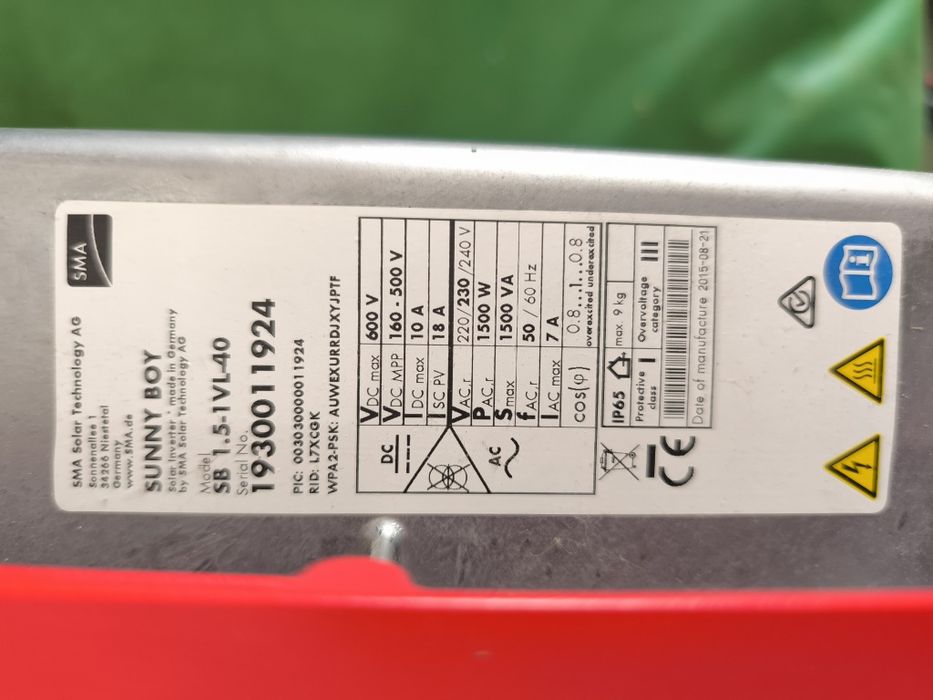 Inversor solar - SMA Sunnyboy 1,5kW