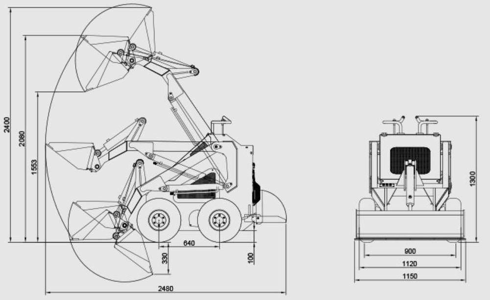 Pá carregadora compacta IC4 (mini bobcat)