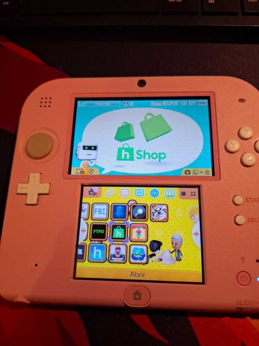 Nintendo 2DS Rosa e Branca modificada 64 GB