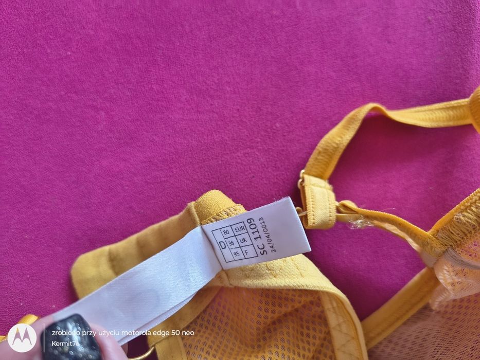 Musztardowy biustonosz KINGA 80 D