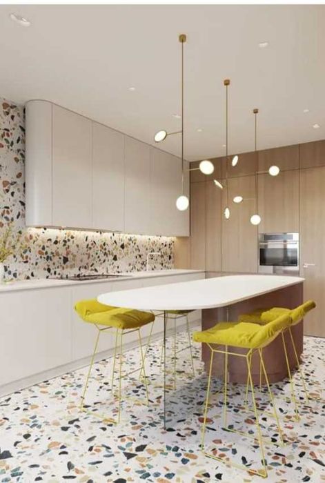 Polimento de mármore terrazzo e fabrico de chão em terrazzo